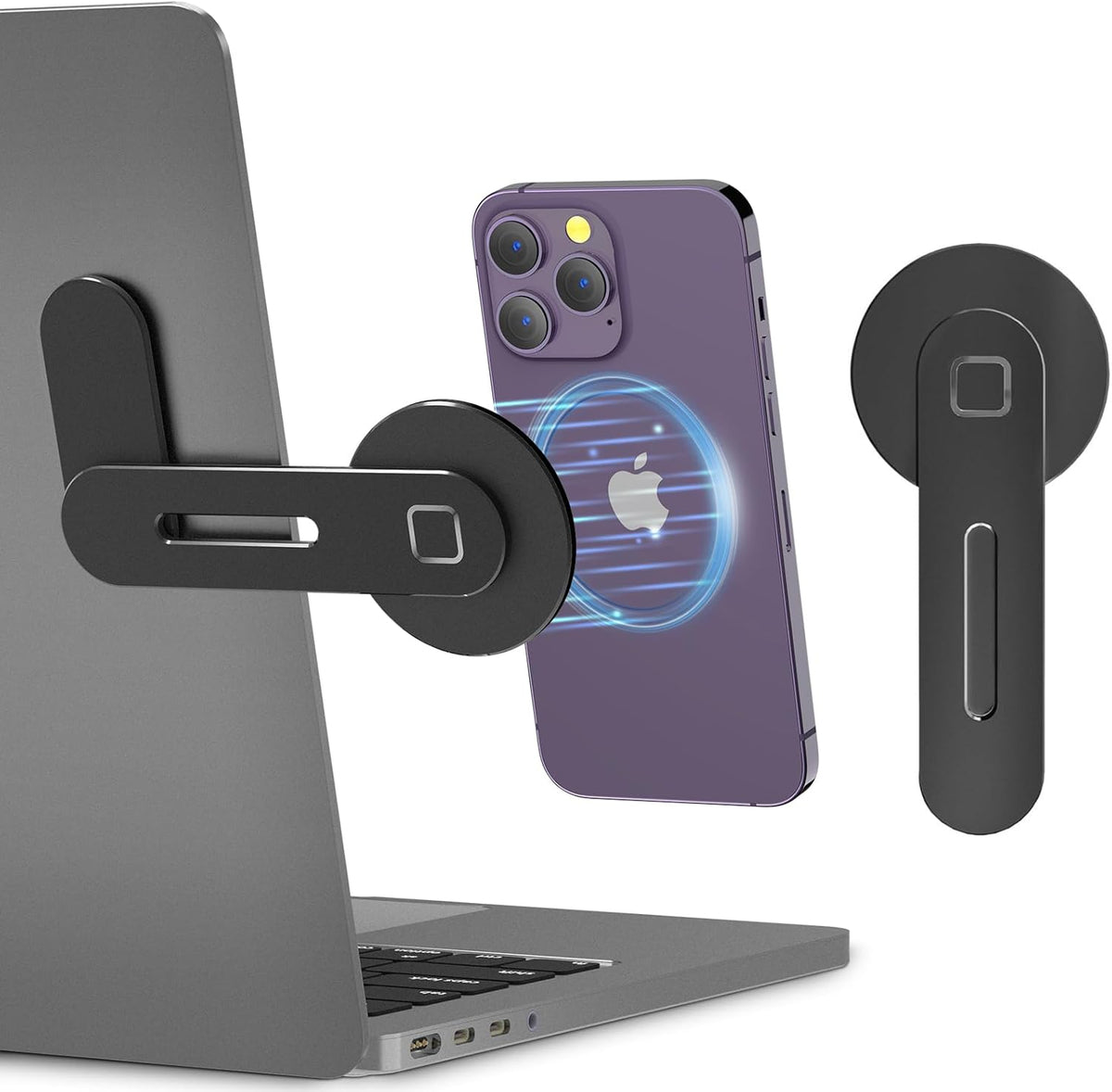 CloudValley magnetic laptop phone holder attached to a monitor front view.