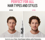 Side profile view of Boldify hair thickening spray bottle