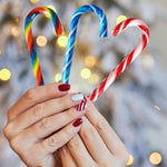 Christmas Candy Canes Tutti Frutti, Blue/White Peppermint, Red and White Cherry Mix Flavors - Bulk Candy Canes Individually Wrapped for Family Holiday Indulgement, Candy Cane Gift Set (100 Count) - Image 9