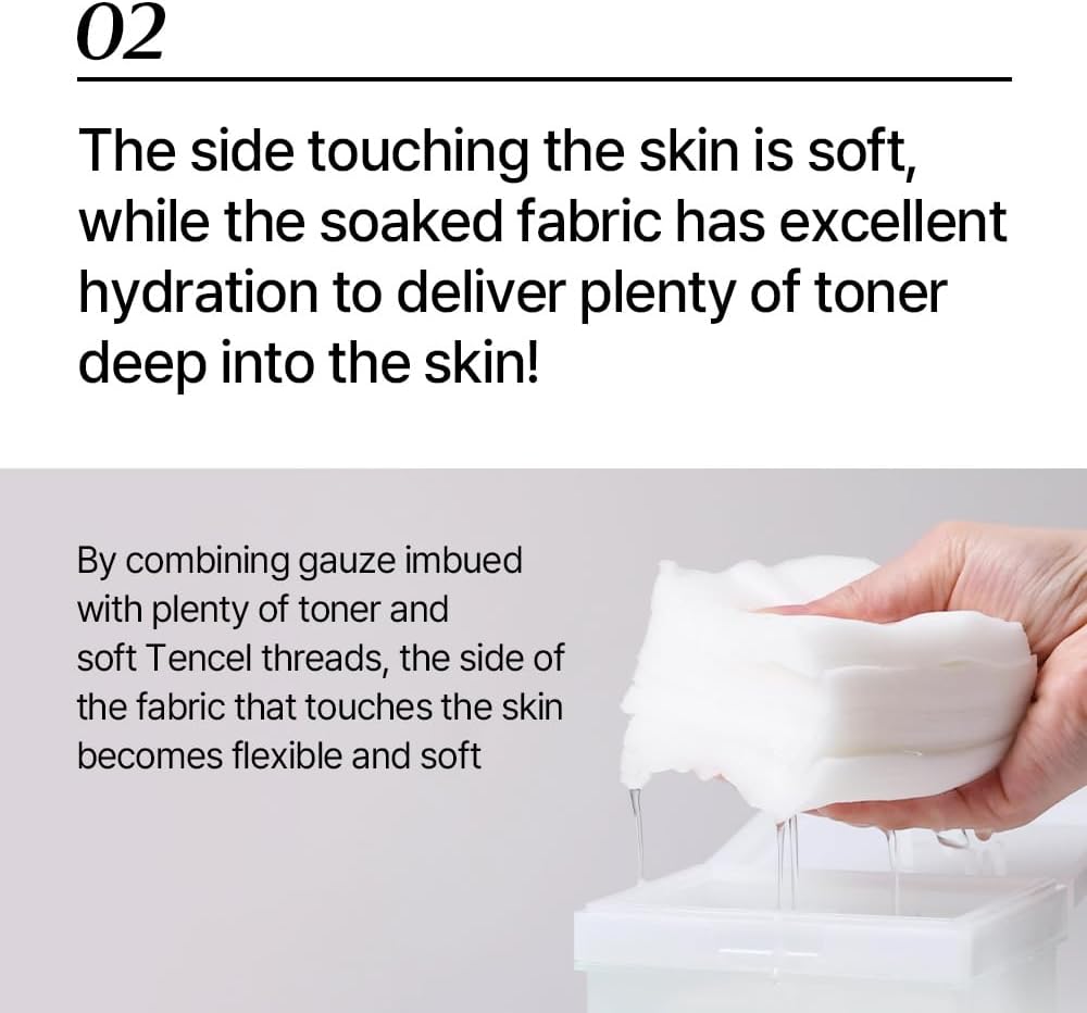 Side profile of the premium Korean glass skin facial pads container on a clean background