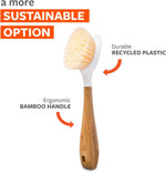 Full Circle eco friendly dish brush showing ergonomic bamboo grip.
