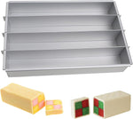 Laicegud Battenberg cake pan front view with detachable dividers.