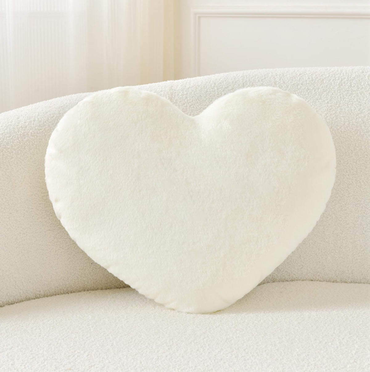 Petrella heart shaped fuzzy throw pillow front view