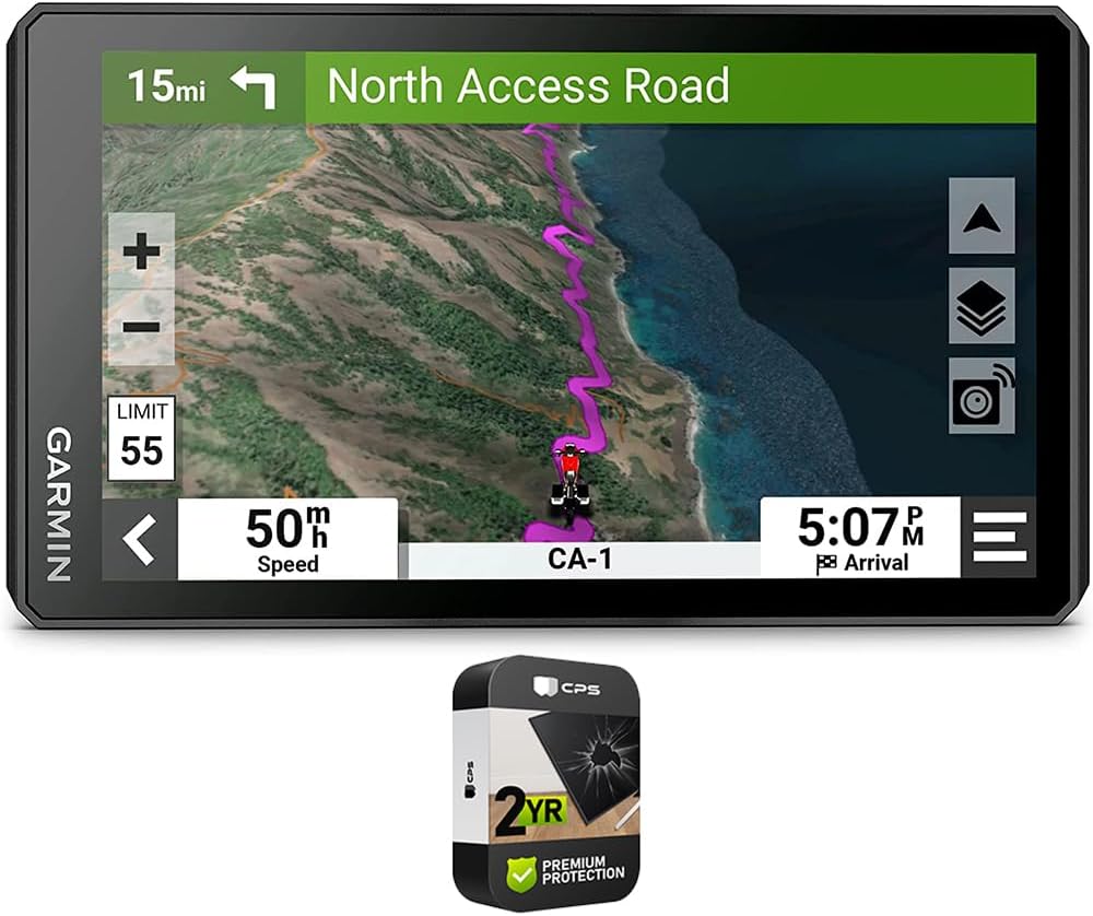 Garmin Zumo XT2 motorcycle GPS navigator front view displaying off-road map