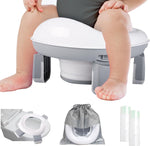 Beavtaens 2-in-1 travel potty gray front view