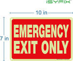 iSYFIX commercial building emergency exit sign mounted on door