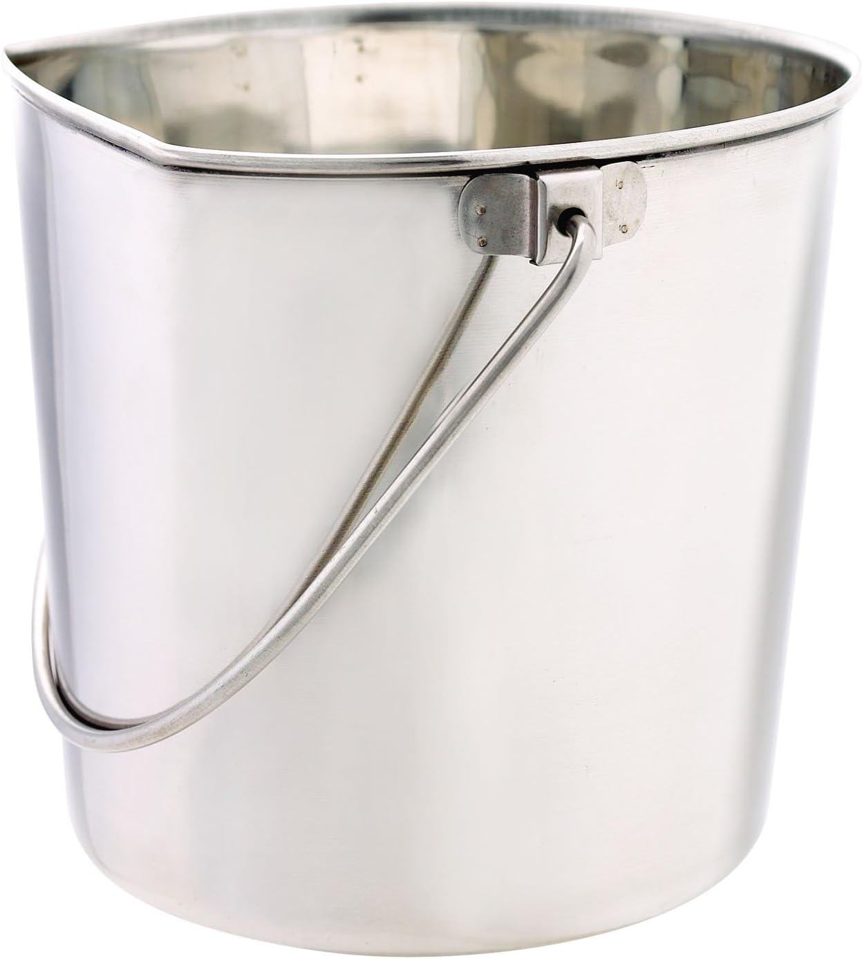 ProSelect stainless steel flat sided pail front view