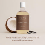 Deep Steep Vanilla Coconut bubble bath cap and pump