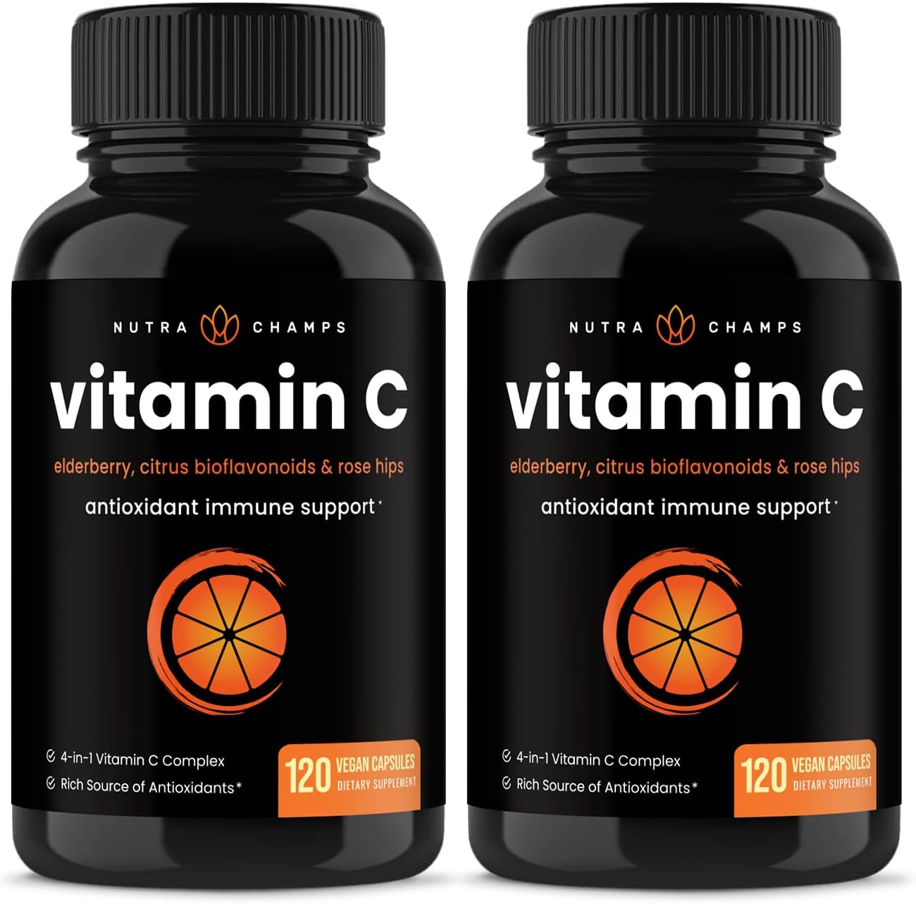 NutraChamps Vitamin C 1000mg 2-pack twin bottles front view immune supplement India