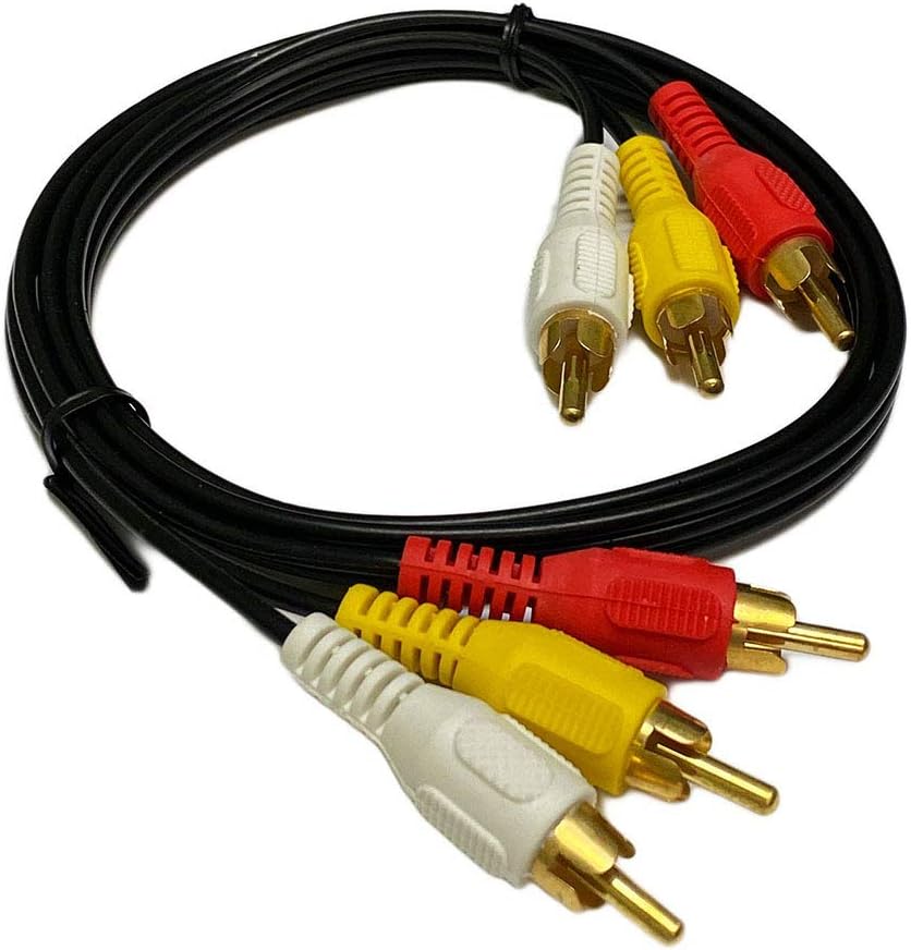 iMBAPrice three feet RCA audio video cable front view showcasing the gold plated connectors