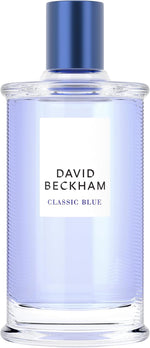 Beckham Classic Blue front view bottle showcasing the ribbed glass design and blue cap