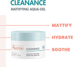 Avene Cleanance Aqua-Gel packaging showing mattifying benefits