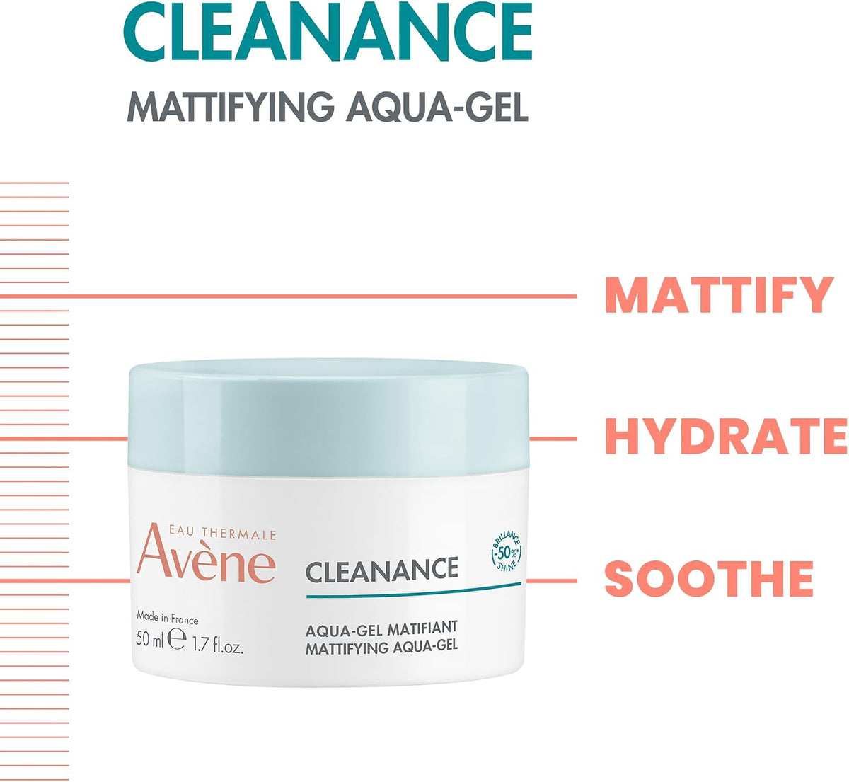 Avene Cleanance Aqua-Gel packaging showing mattifying benefits