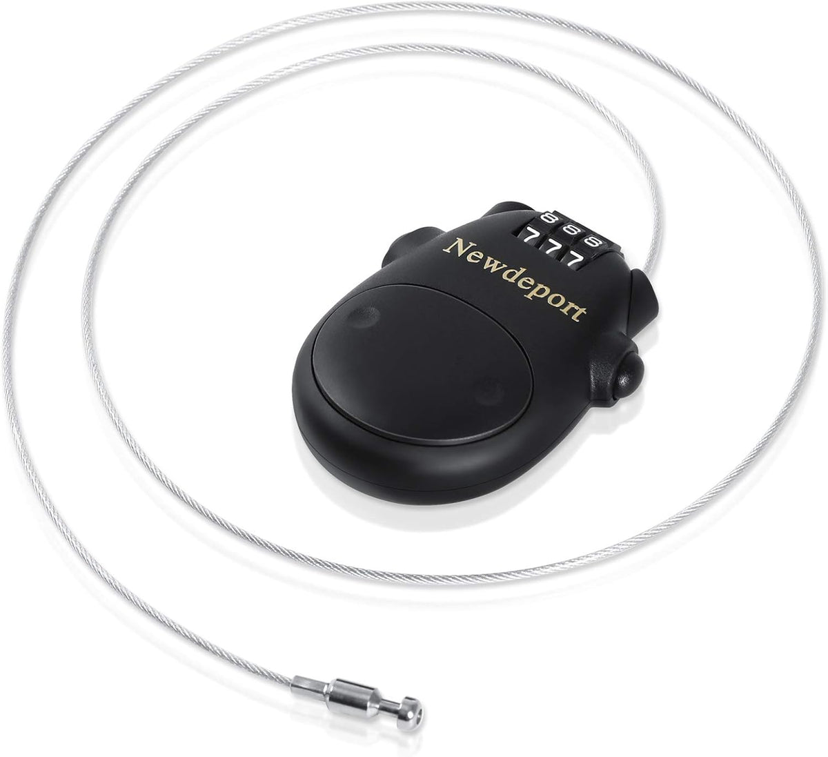 Newdeport retractable cable lock front view