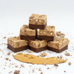 Valley Fudge Chocolate Peanut Caramel Candy Bar Fudge front view showing rich layers