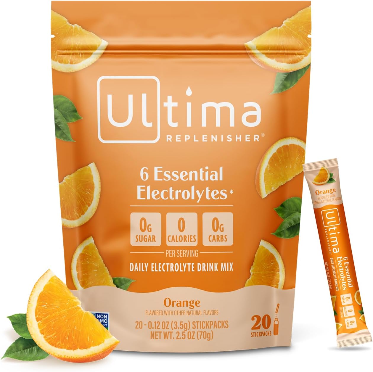 Ultima Replenisher Orange Box with sugar free electrolytes packets