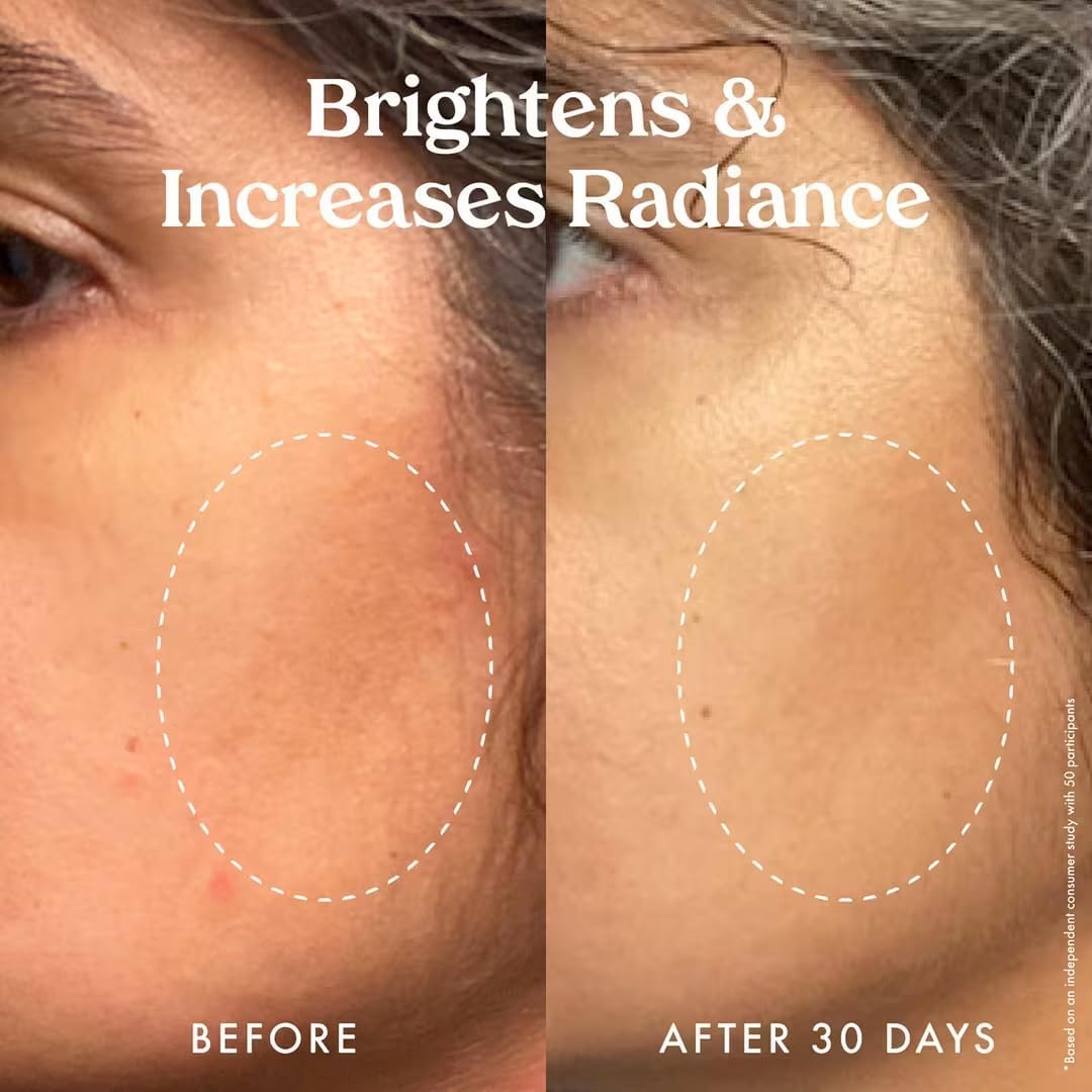 Dropper dispensing Kopari Star Bright brightening serum onto fingertips