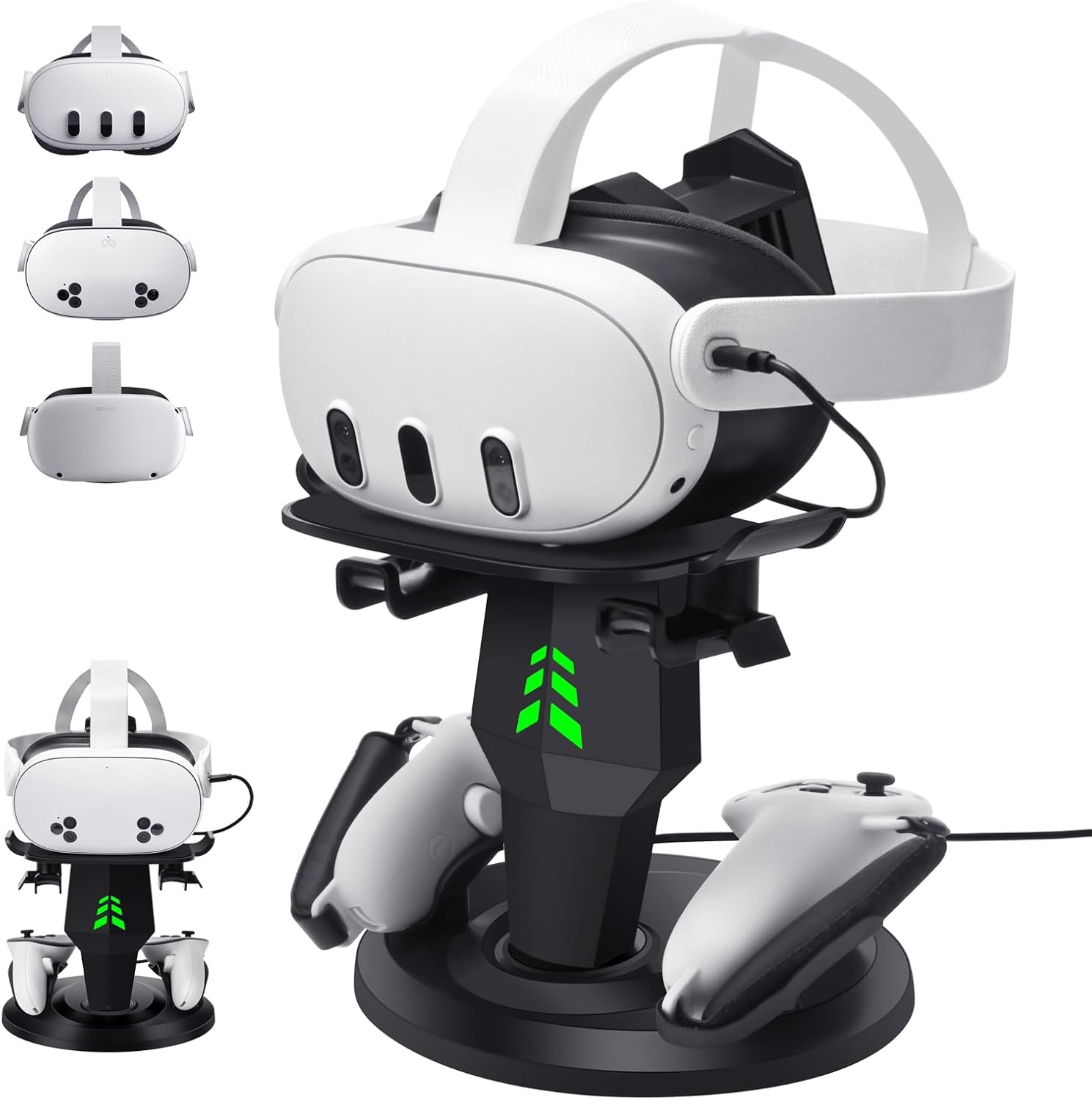 Alcopanda VR headset charging dock front view for Meta Quest 3