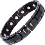 Smarter LifeStyle titanium magnetic bracelet front view in black