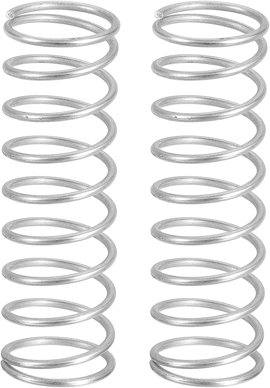 uxcell 2Pcs Compression Springs, 1mm Wire Diameter x 8mm OD x 50mm Length 304 Stainless Steel Extension Spring Ballpoint Pen Pressure Springs for Shop Home Repairs, Silver - Image 10