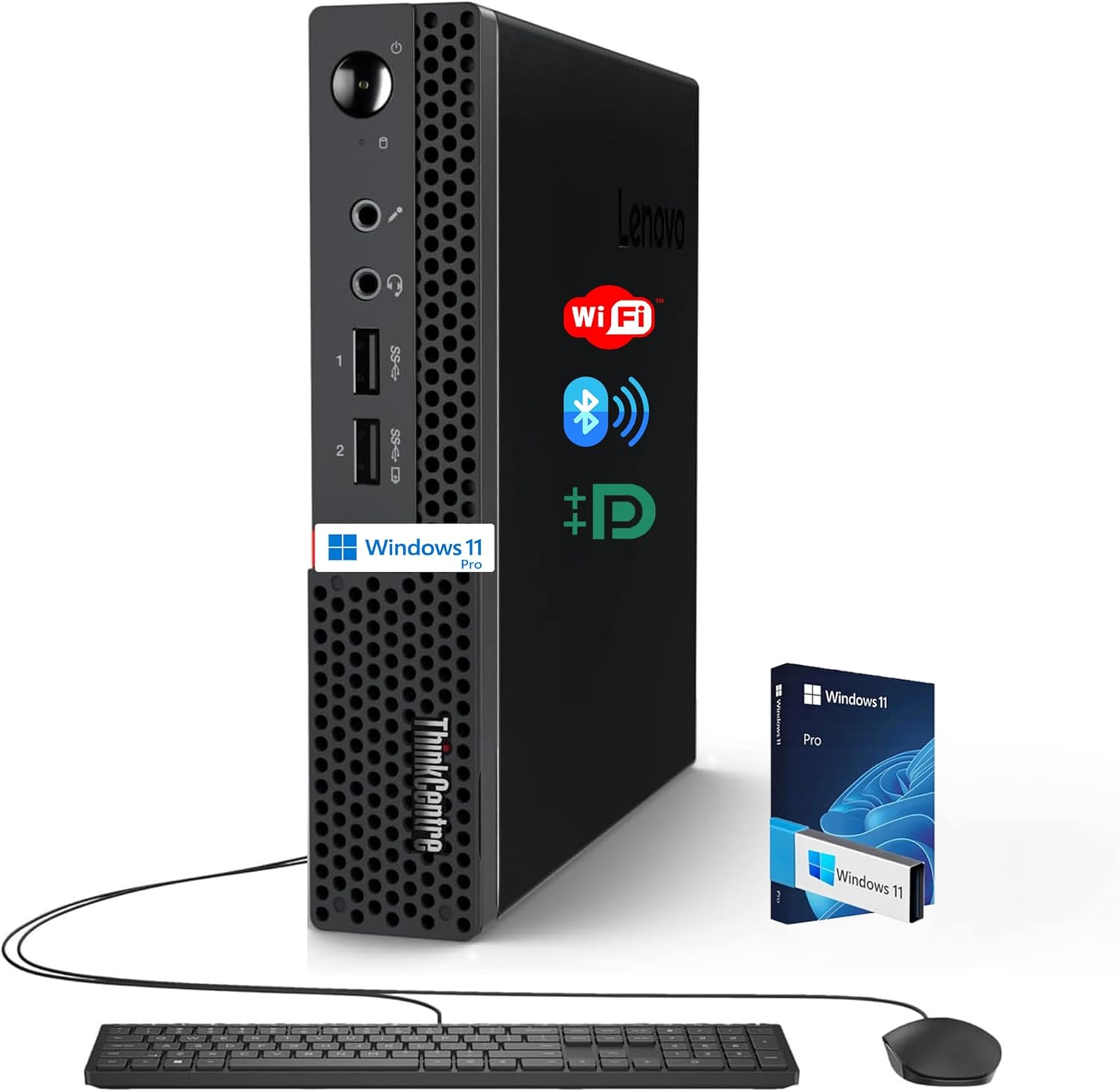 Lenovo ThinkCentre Mini Desktop PC front view for business