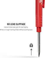 Close-up of HAUTMEC 2.8mm heavy-duty lead marking on wood