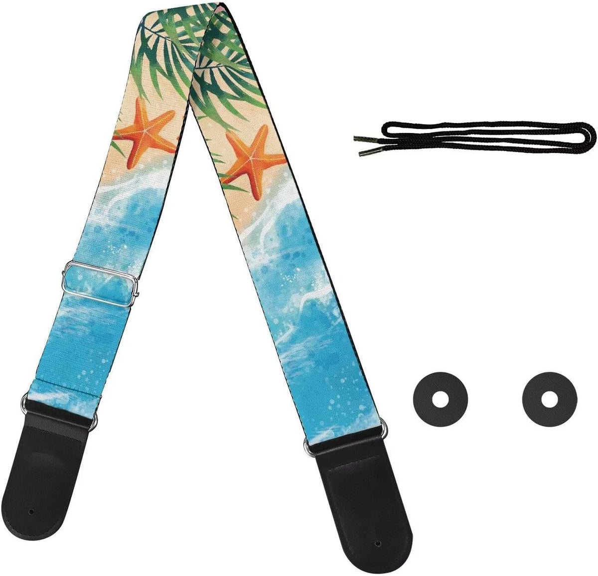 GLENLCWE guitar strap attached to electric bass guitar