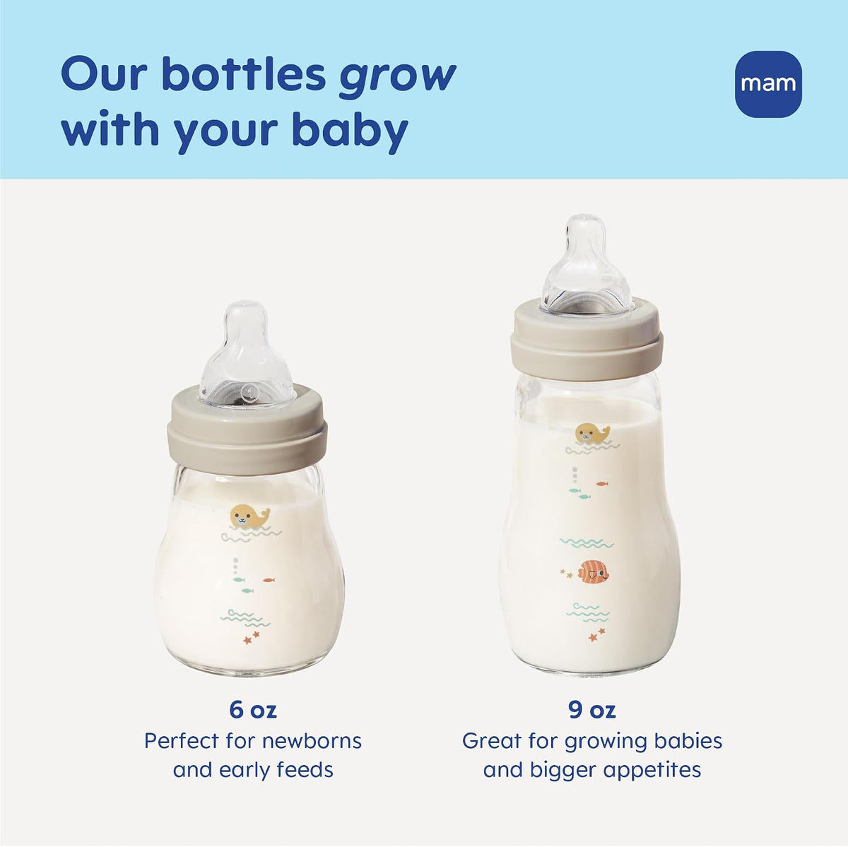 MAM 6oz Pure Glass Feel Good Anti-Colic 0+ Months Baby Bottle, 3 Pk, Unisex - Image 9