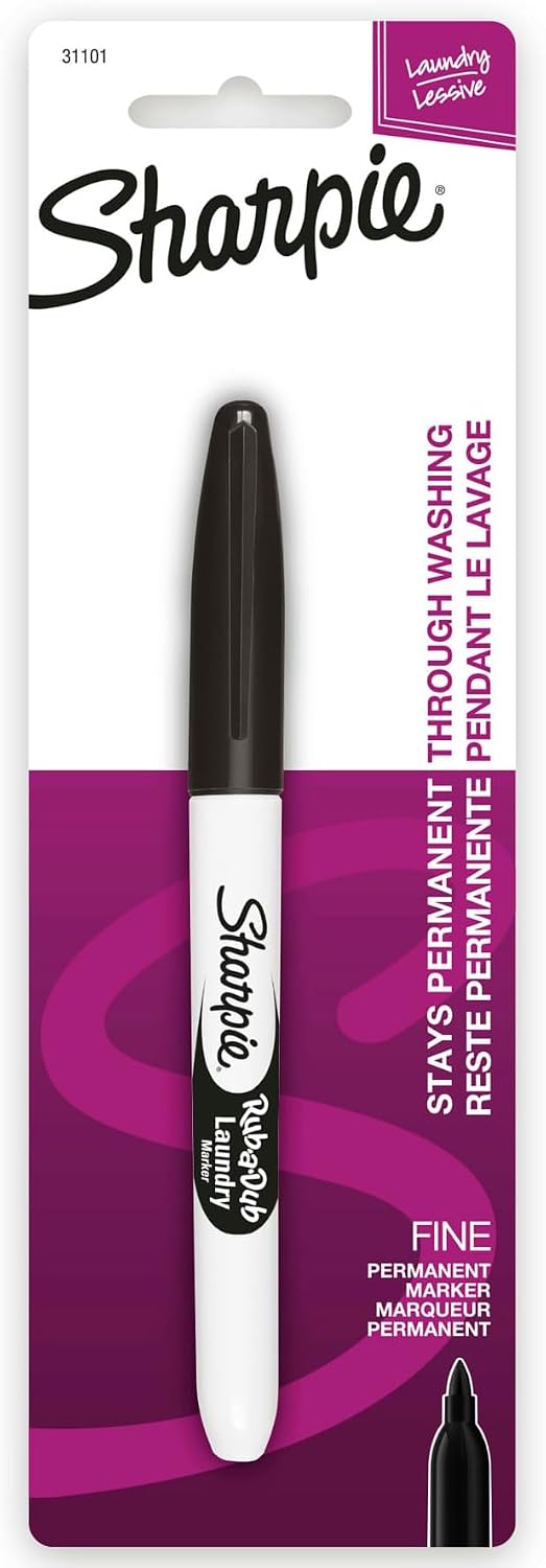 Sharpie Rub-A-Dub permanent laundry marker front view fabric pen