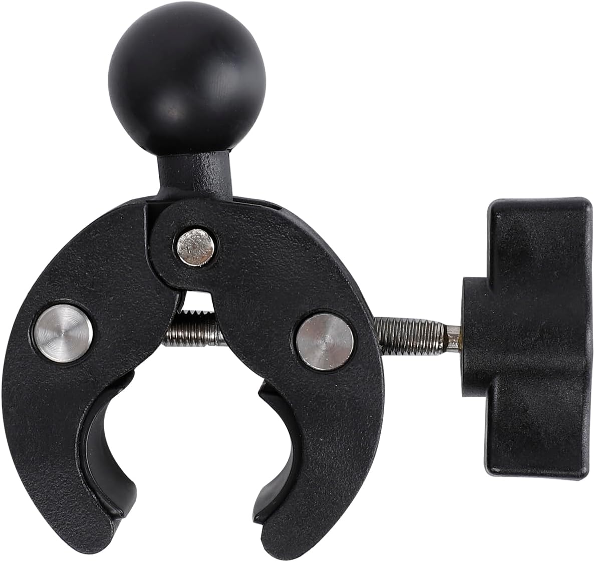 Leenconghui 1 inch ball adapter handlebar clamp mount front view showing the universal 25mm ball head