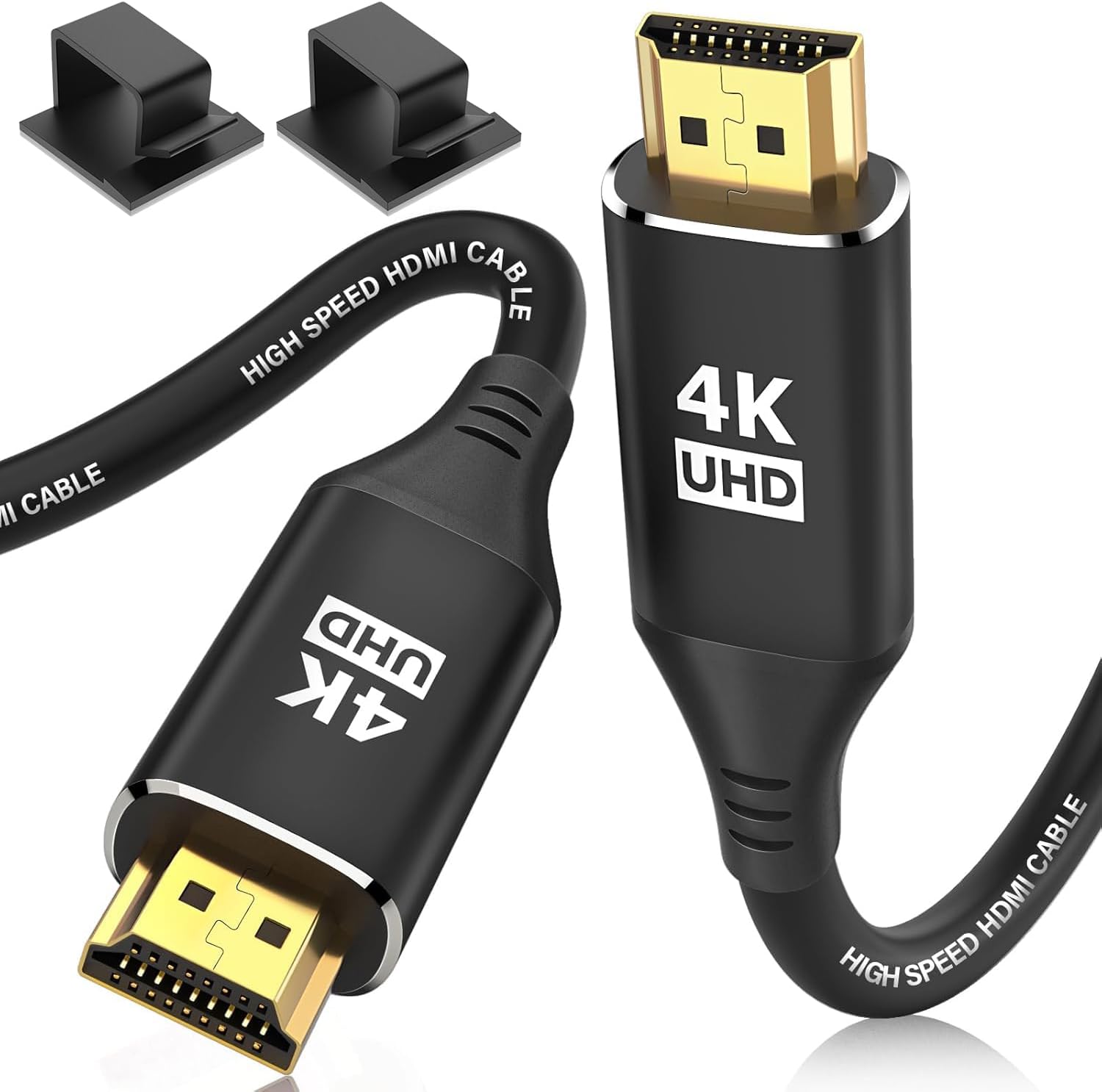 KELink 4K HDMI cable twenty-five feet front view showing gold plated connectors.