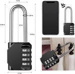 2 Pack disecu 2.6 Inch Long Shackle Combination Lock, 4 Digit Outdoor Waterproof Padlock for School Gym Locker, Sports Locker, Storage Unit, Gate, Fence, Toolbox, Cabinet (Black) - Image 4