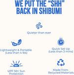 Shibumi Shade Mini set up on sandy beach