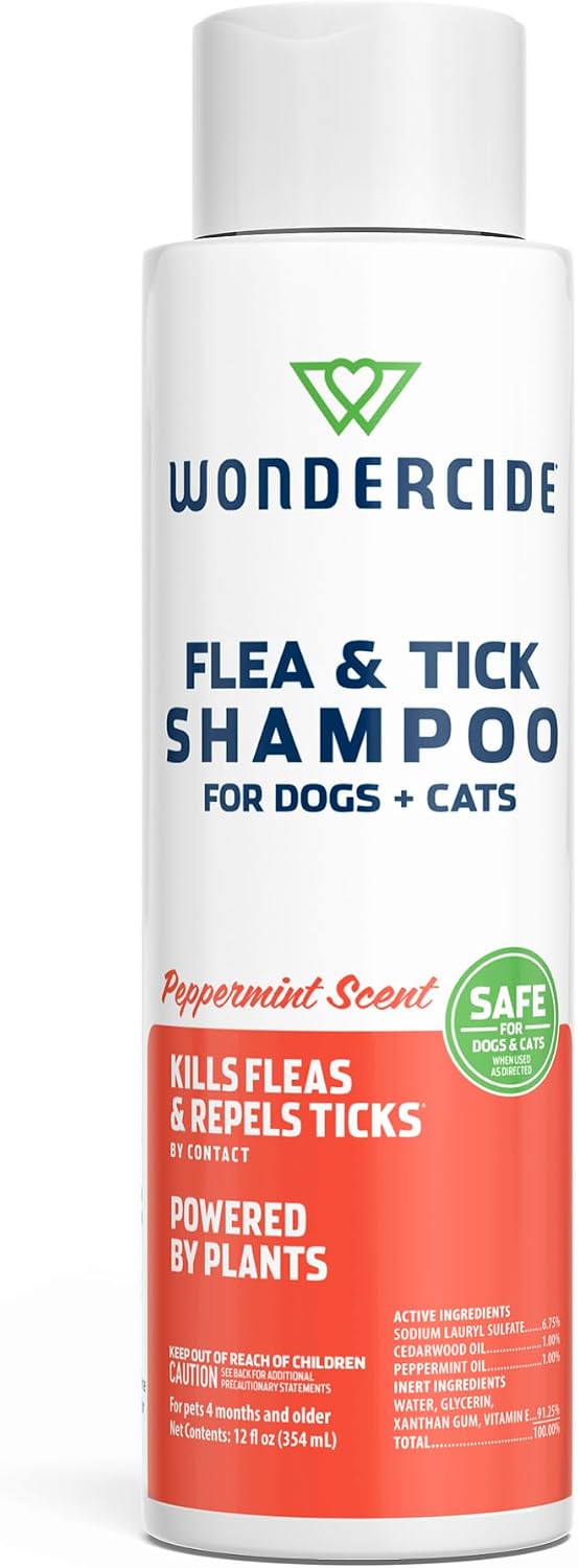 Wondercide Flea and Tick Shampoo for Dogs and Cats front bottle view