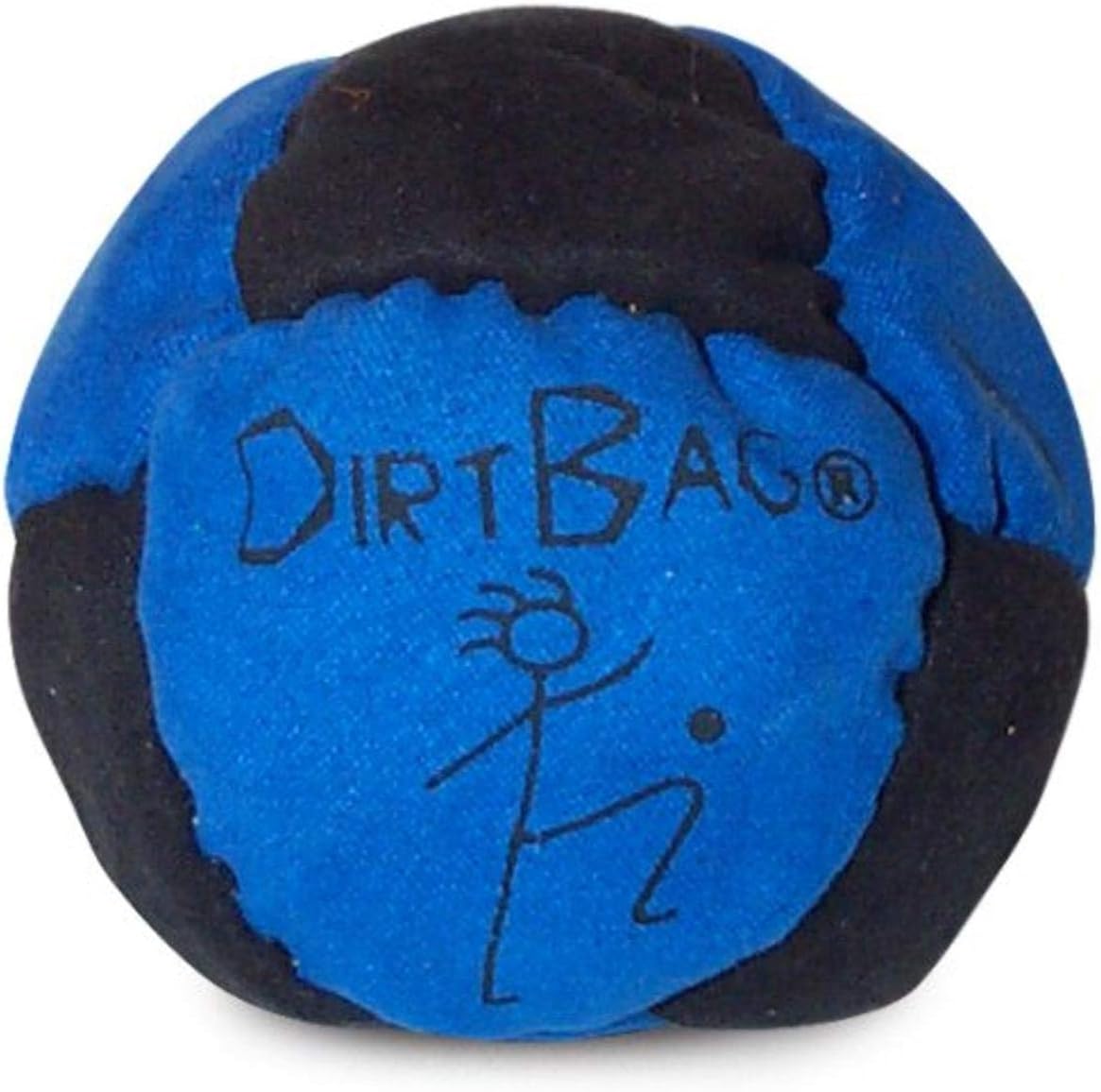 World Footbag Dirtbag Footbag Blue Black front view premium sand filled hacky sack
