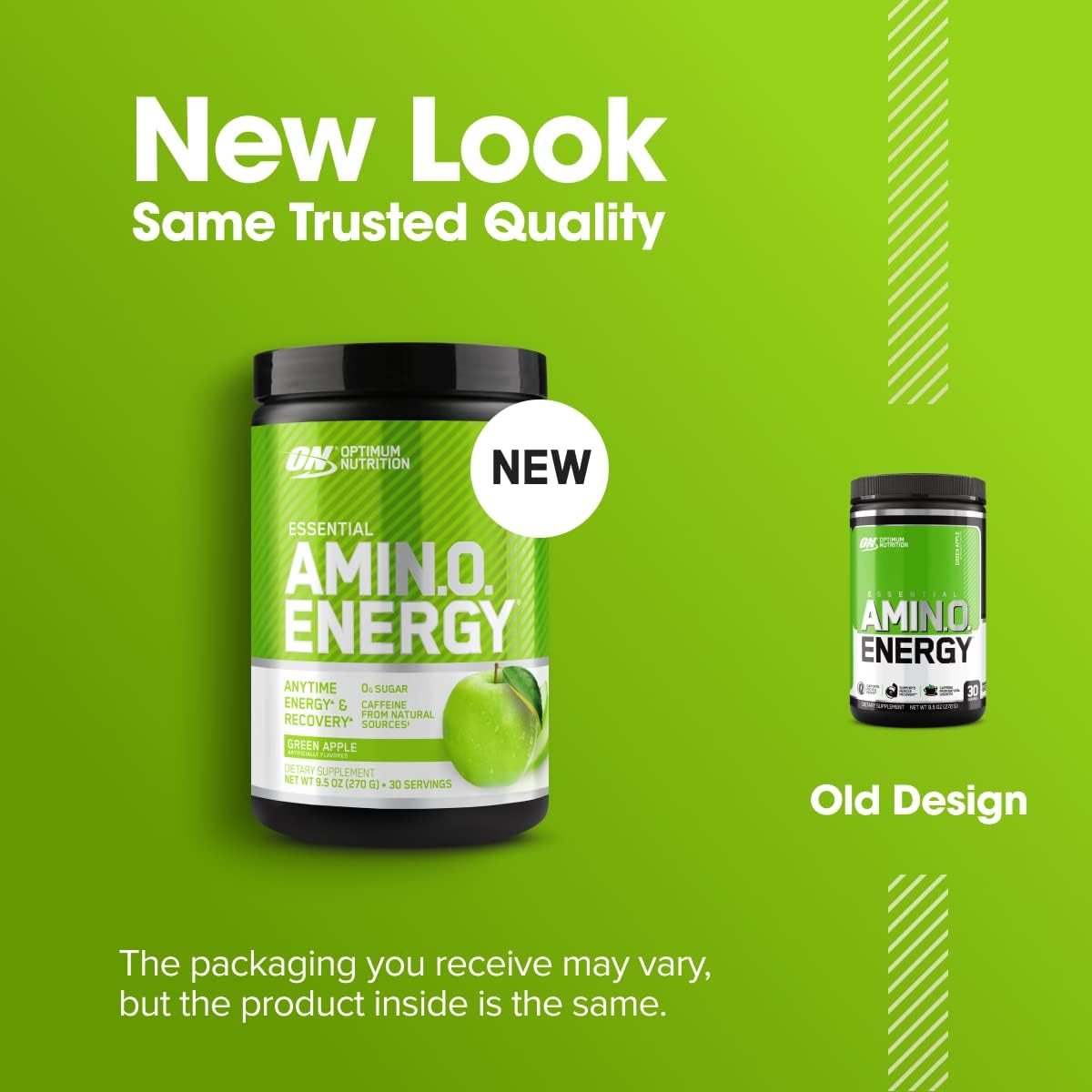 Close up of the customizable pre-workout serving instructions on the Optimum Nutrition Amino Energy label.