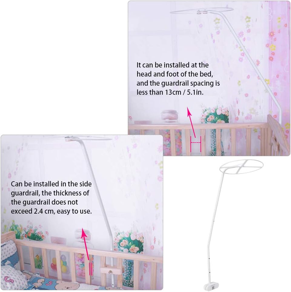 Weiyirot baby cot net holder assembled height view