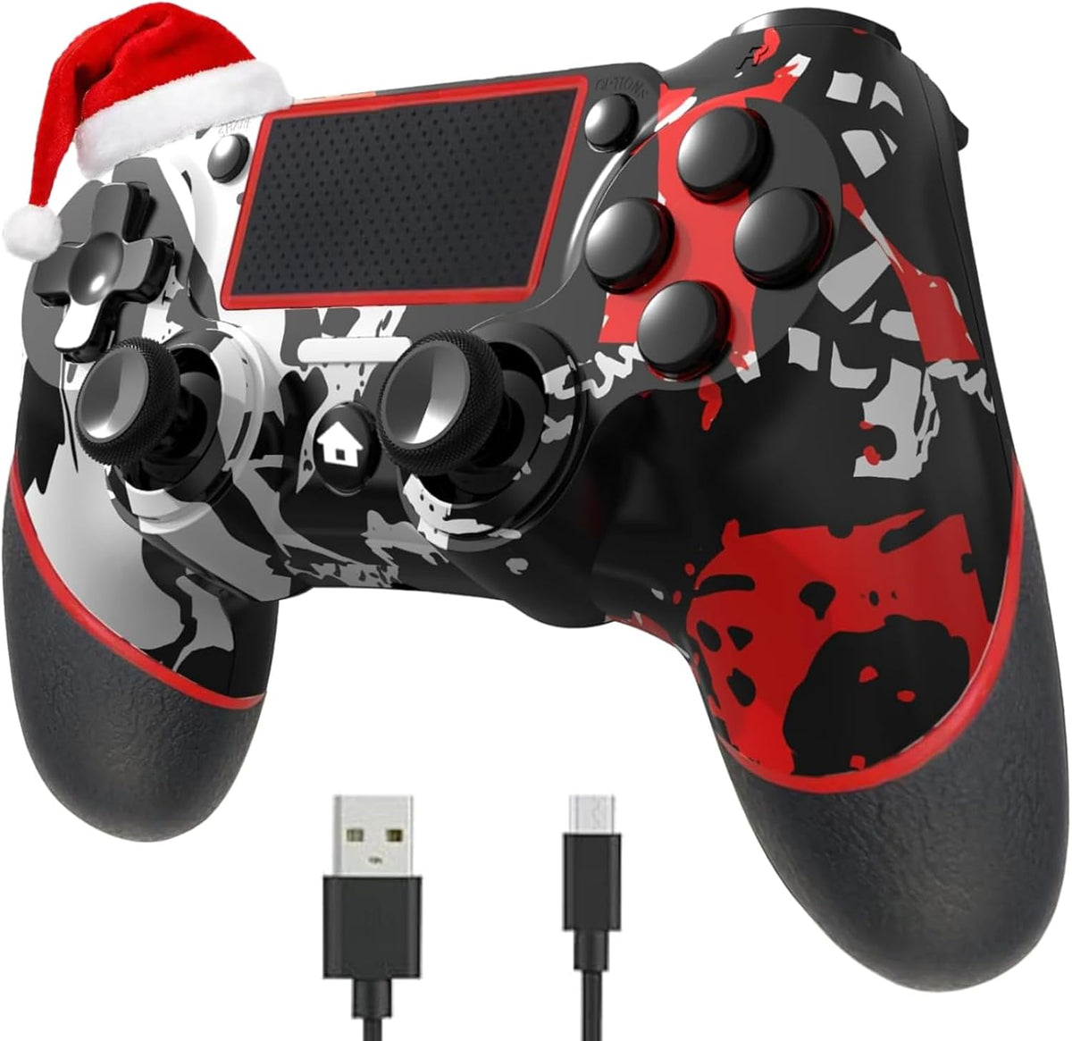 SZYUYU wireless controller for PS4 front view in flame white finish