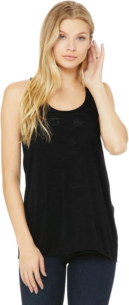 BELLA+CANVAS Ladies Flowy Racerback Tank front view activewear