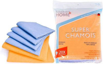 Super Chamois - Super Absorbent Shammy Cleaning Cloth Value 6 Pack - Holds 10x It's Weight in Liquid - Image 1