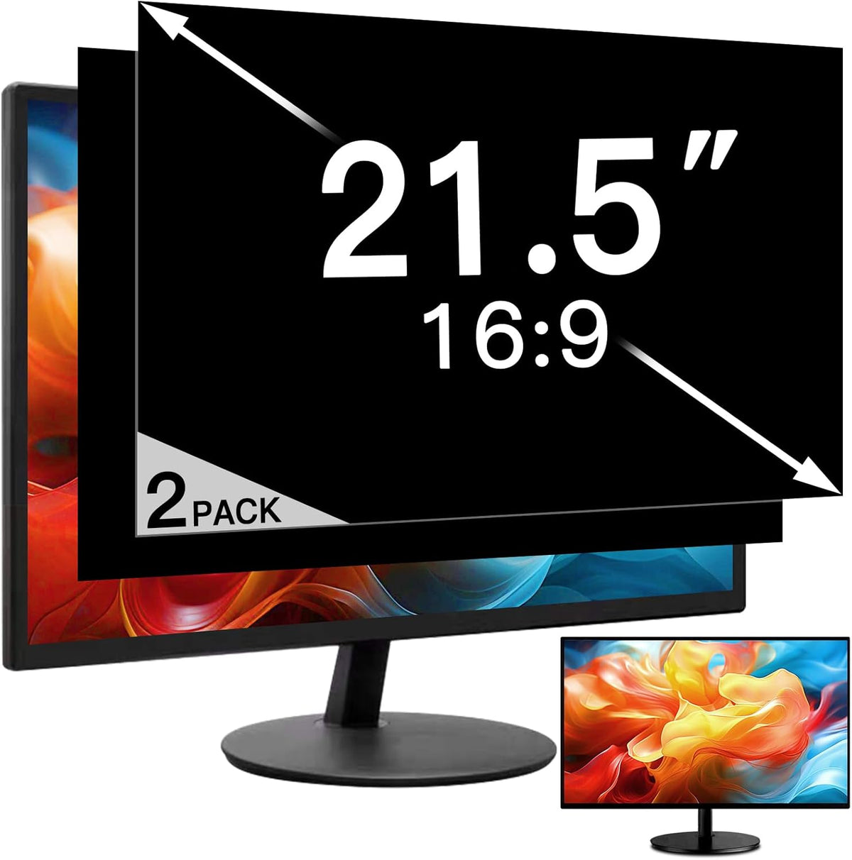 ANTOGOO V privacy screen for computer monitor two pack front view protecting desktop data from side angles