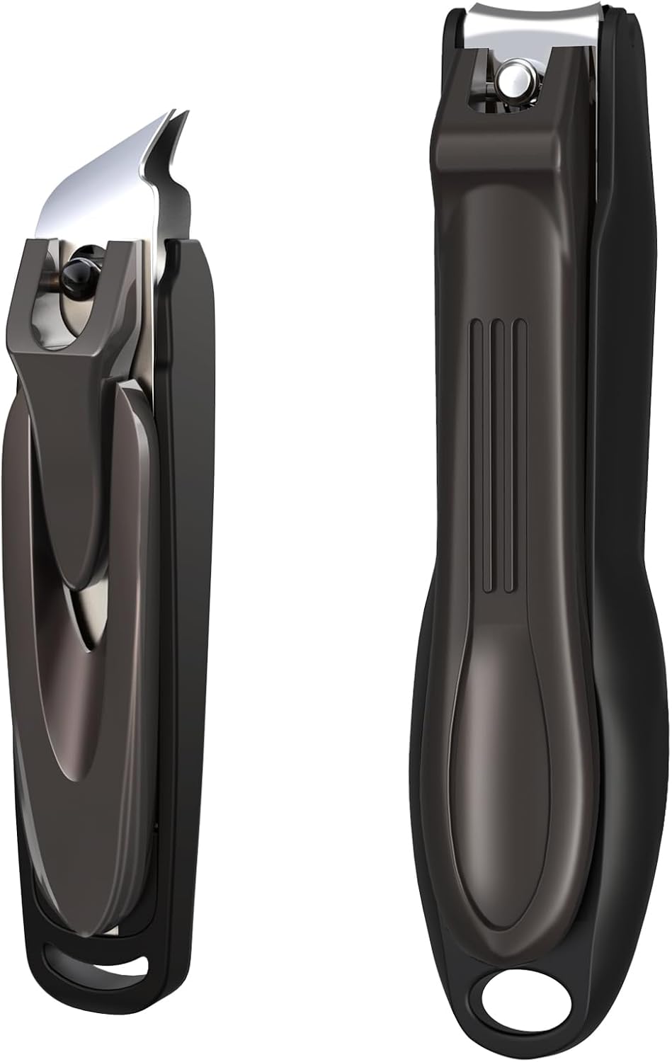 GLAMFIELDS Nail Clippers with No Splash Storage Box, Large Fingernail Toenail Clipper Detachable Easy Clean Nail Cutter Trimmer with Nail Files for Men & Women, Leather Case Packed Black (1 Pack) - Image 10
