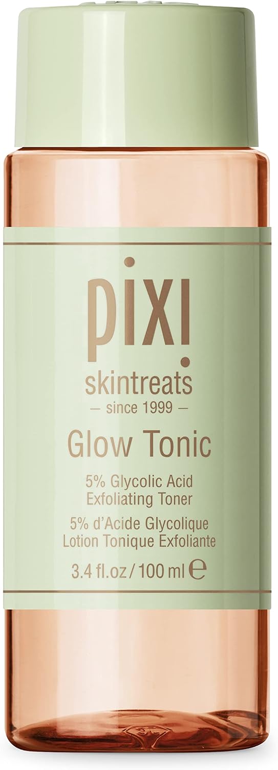 Pixi beauty exfoliating toner and serum components from the glow collection.