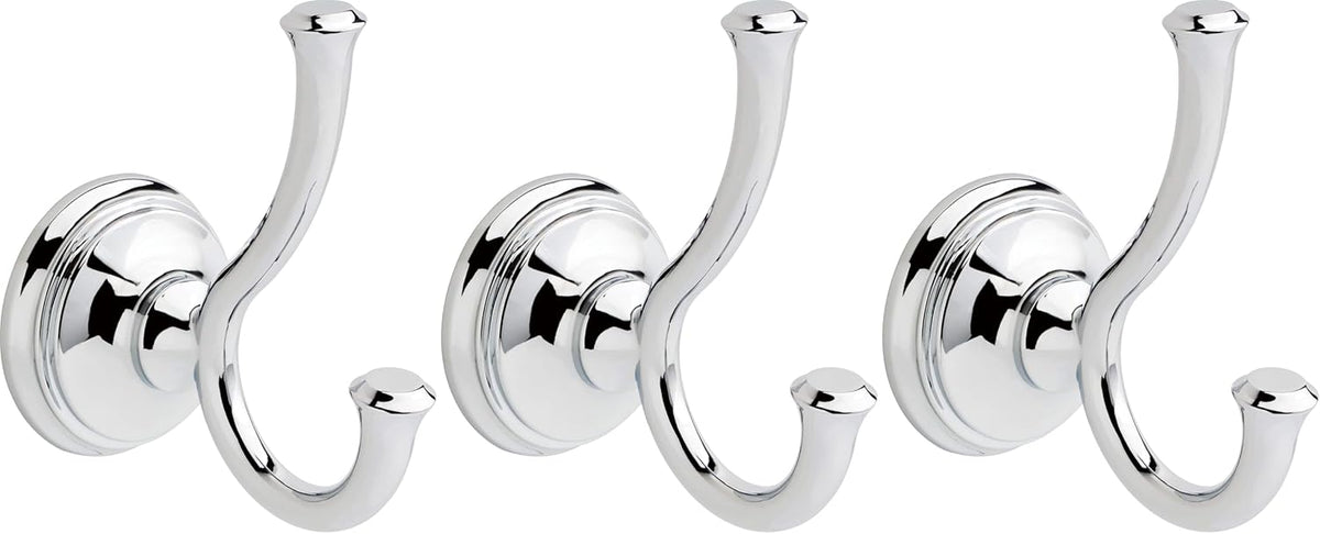 Delta Double Towel Hook for Bathroom or Kitchen| Polished Chrome | Cassidy Accessories - Image 11