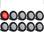 Jamarco round led trailer side marker lights front view clear lens red illumination