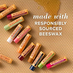 Burt's Bees 100 percent natural mango butter lip balm tube with the cap off showing the balm texture.