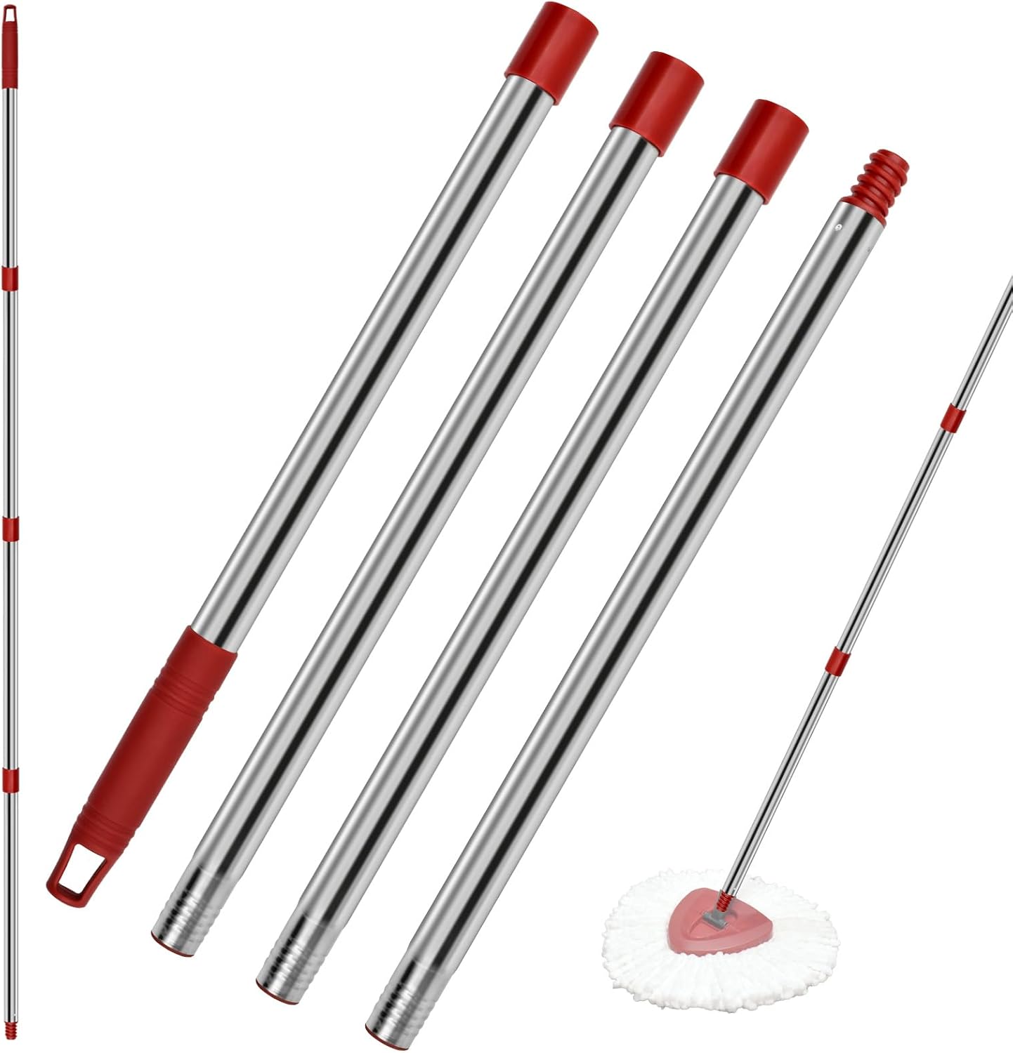 Gfred 4 section spin mop replacement handle front view