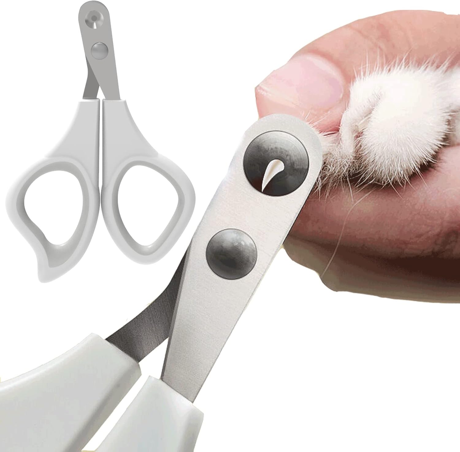 Trumoon small animal pet nail clippers front view showing the stainless steel blades.