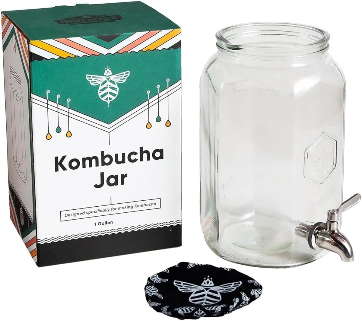 Craft A Brew one gallon kombucha jar angled perspective shot