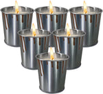Jeximing citronella candles front view in silver tins